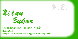 milan bukor business card